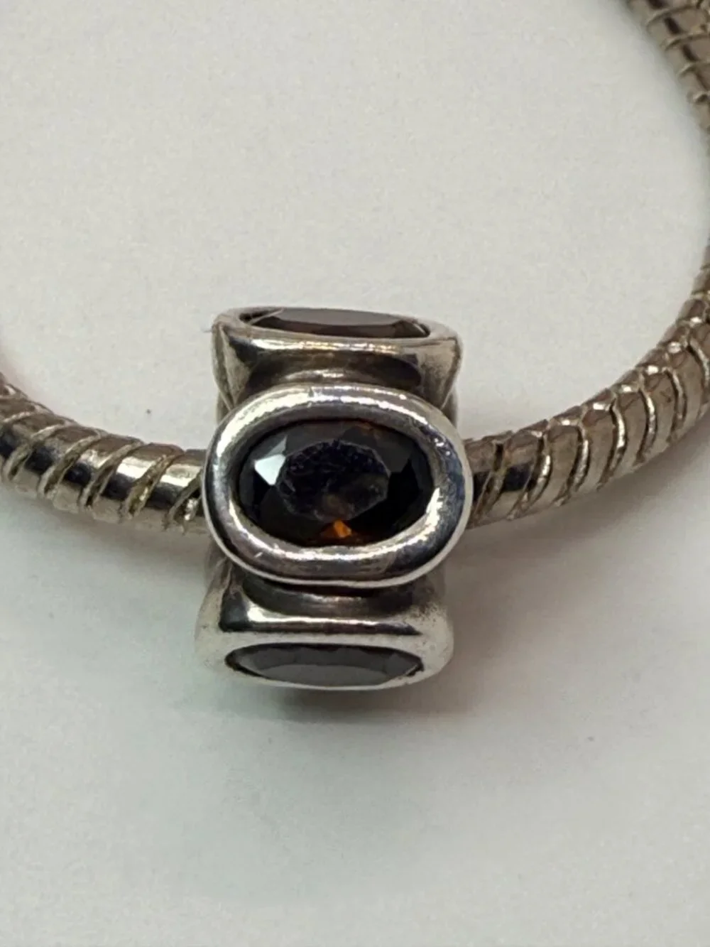Pandora Retired Natural Light Smoky Quartz Sterling Silver Charm 790351SQ